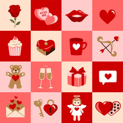 valentine set vector design elements