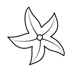 tropical leaf icon, line style