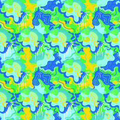 Fototapeta na wymiar Creative abstract backdrop with unique hand drawn pattern. Psychedelic artwork