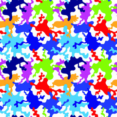 Urban colorful abstract pattern with hand drawn wave shapes. Seamless backdrop