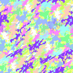 Urban colorful abstract pattern with hand drawn wave shapes. Seamless backdrop