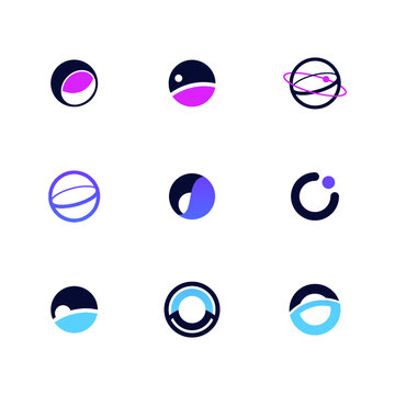 Contemporary circle icon set