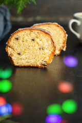 festive sweet pastry biscuit soft fluffy pastries sweet dessert christmas home baked cake treat serving holidays party new year gift tasty serving size portion top view copy space food background rust