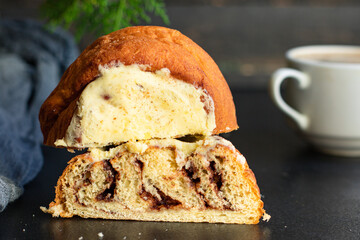 festive sweet pastry biscuit soft fluffy pastries sweet dessert christmas home baked cake treat serving holidays party new year gift tasty serving size portion top view copy space food background rust