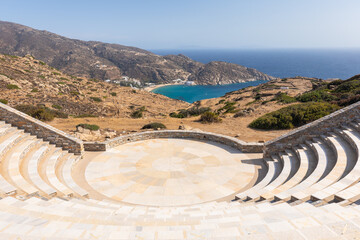 View of the Odyseas Elytis, amphitheater. Ios, Greece.