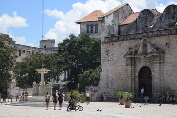 Beautiful view colonial and vintage streets and fortress in old Havana city, Cuba