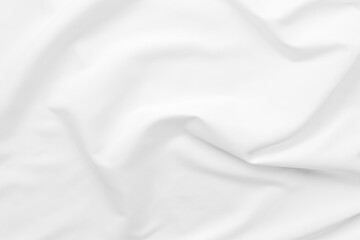 Abstract white fabric texture background. Cloth soft wave. Creases of satin. silk and cotton.	