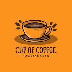 Creative cup of coffee illustration logo design