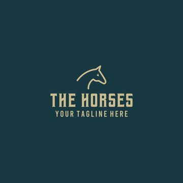 Creative line horse logo design