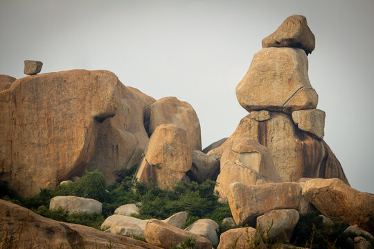 Big rock boulders in the Avani hills, Kolar, Karnataka State, India