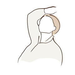 Female simple line vector illustration