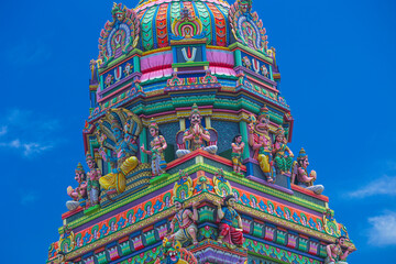 Tower of Narassingua Peroumal tamil temple in Saint-Pierre on Reunion Island