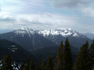 Mountain view from Herzogstand mountain in Bavaria, Germany