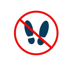 It is forbidden to stand in this place. You can't step in here. Sticker, icon