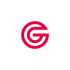 letter g stripes circle simple geometric logo vector