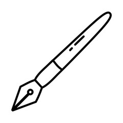 fountain pen icon, doodle line style