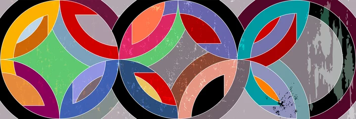 Foto op Plexiglas anti-reflex abstract background pattern with circle/semicircle, vintage/retro geometric design © Kirsten Hinte