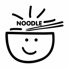 Cute Ramen Noodle Cartoon . Food Noodle Icon Concept