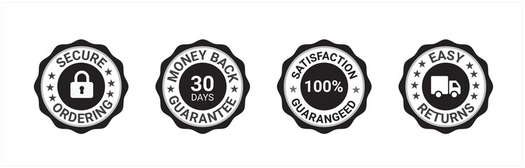 Money back guarantee, Free Shipping Trust Badges ,Trust Badges
