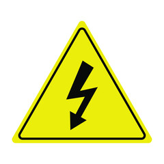 Flat design high voltage electrical hazard symbol warning sign 