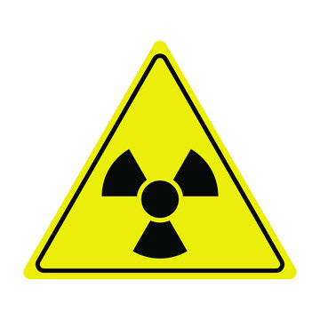 Flat design warning sign symbol of dangerous high nuclear radiation