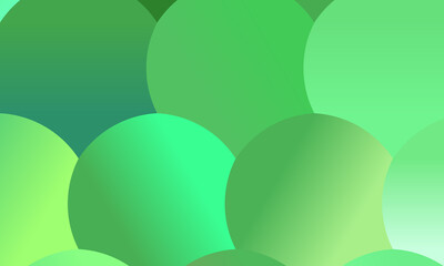 Positive Green and light green circles background, digitally created