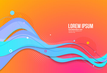 Modern colorful flow poster. Wave Liquid shape color paint. Moving simple lines. Art design for your design project.