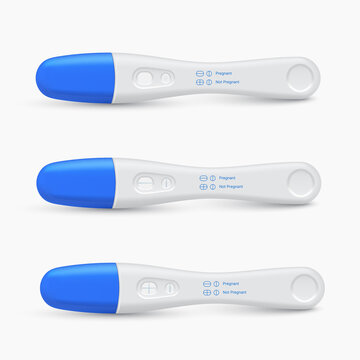 Pregnancy Test For Home Use Realistic Templates Set. Ovulation Predictor Kit.