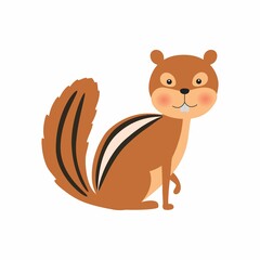 Cartoon chipmunk. Vector illustration isolated on white background.