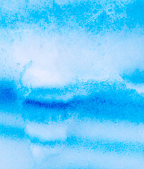 Blue paint on the snow in winter.