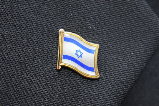 Israel Flag Lapel Pin Gold Plated