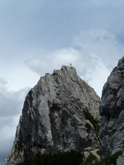 Fototapeta na wymiar Summit cross of Teufelstattkopf mountain, Bavaria, Germany