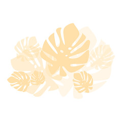 Illustration of a tropical snake in tropical leaves