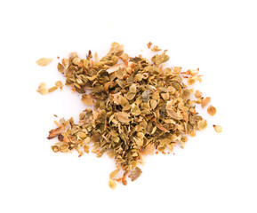 multi colored peppercorns on white background