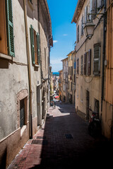 Old alley in the historic center of Hyères