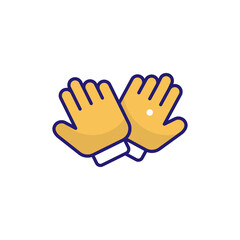 Fototapeta premium Gloves Flat Filled Style Icon. EPS File 10