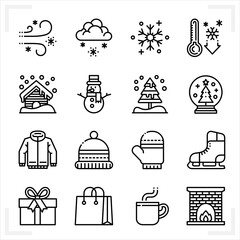 Winter icons with White Background