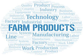 Farm Products word cloud create with text only.