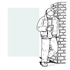 sketch of a person with a pencil