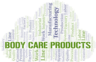 Body Care Products word cloud create with text only.