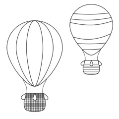 Hot air balloon outline icon. Balloon flying simple line vector icon.
