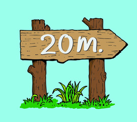 wooden sign on the grass