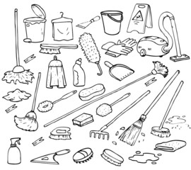 hand drawn collection of tools