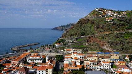 Ribeira Brava town centre and seafront, Madeira Island, Portugal