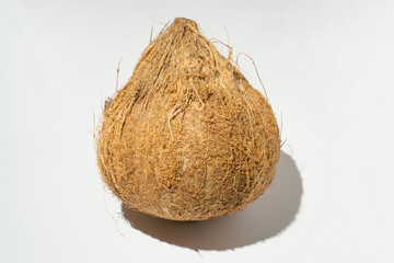 A pieces of coconut on white background