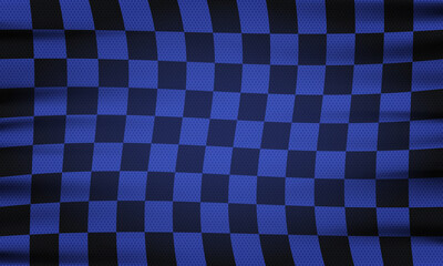 Checkered flag for car racing or rally club. Modern illustration. Realistic checkered pattern background.
