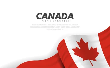Fotobehang Banner with waving canadian flag. Modern illustration. National flag of Canada. © vectorplus