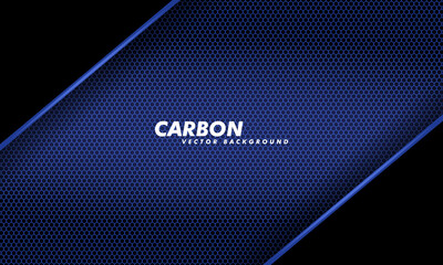 Dark blue abstract background with black corners, carbon fiber. vector illustration.