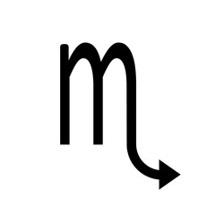 Scorpio symbol on white.