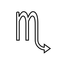 Scorpio symbol on white.